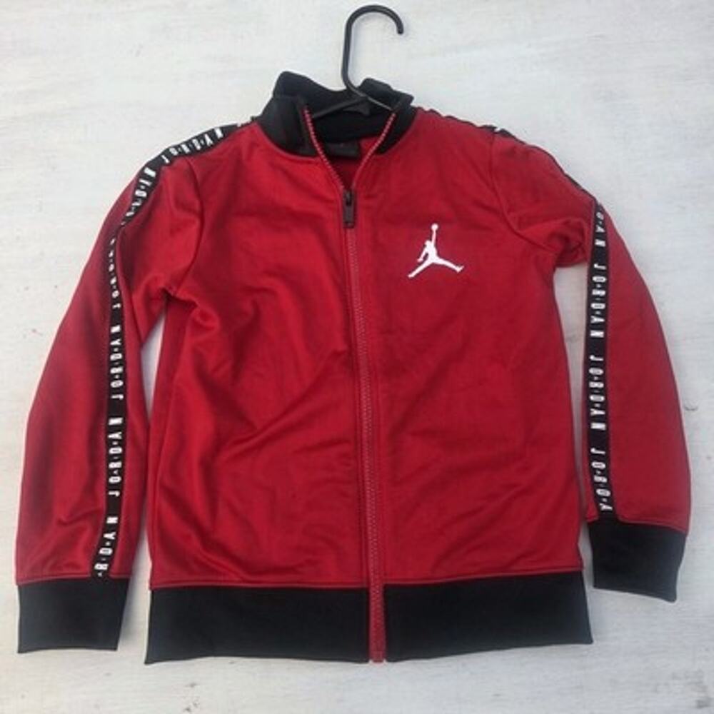 Nike Jordan Track Jacket Boys Medium 5-6 Years Jump Man Red Black Full Zip